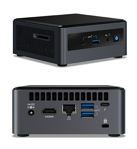 Intel NUC10i5FNH (Intel Core i5-10210U up to 4,20GHz, 1x HDMI, 5x USB 3.1, Thunderbolt, <b>2,5" SATA SSD</b> Support)